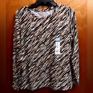 Blue Sol Patterned Long Sleeve Top